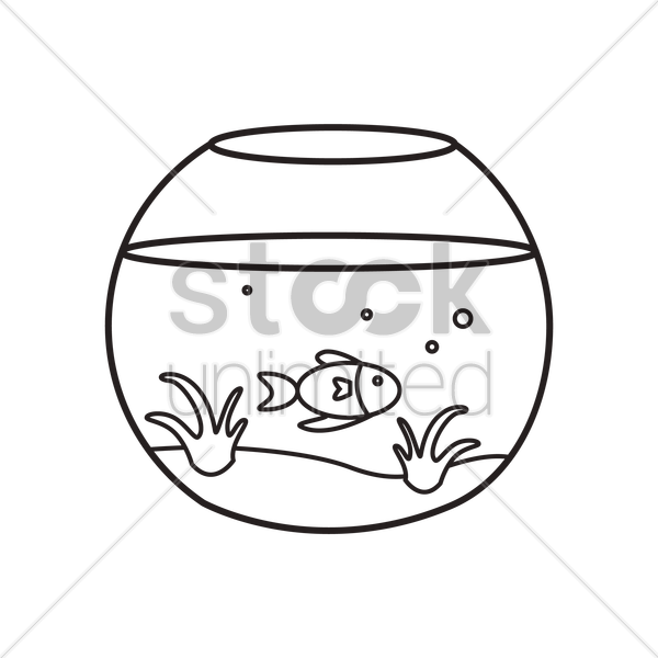 600x600 Fish Bowl Vector Image