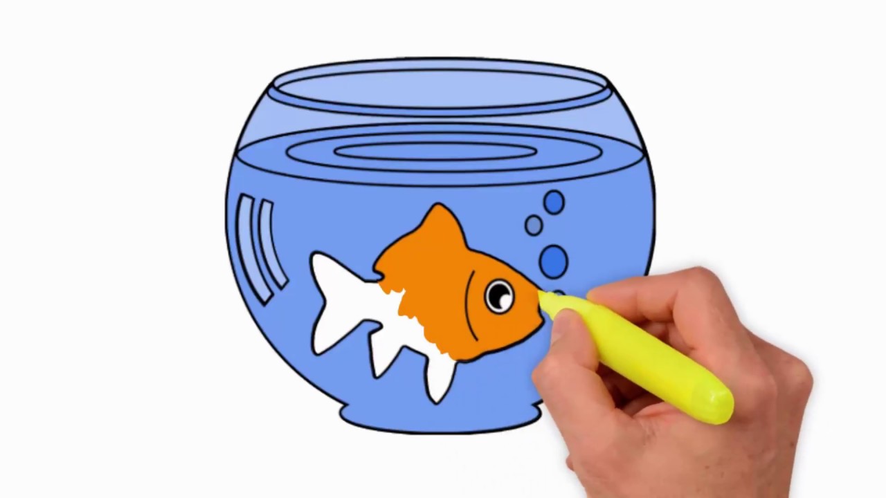 1280x720 Coloring Pages How To Draw Gold Fish Bowl Coloring Page