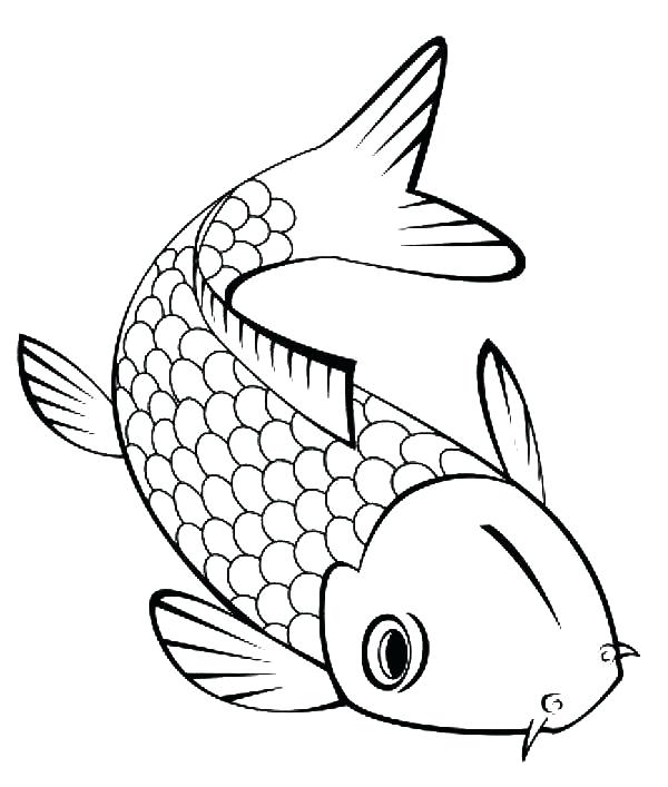 600x707 Coloring Pages Of A Fish Fish Drawing For Kids License Personal
