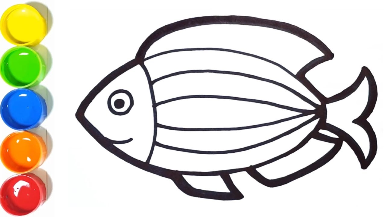1280x720 Fish Drawing Coloring Pages Study Color For Kids Merry Color Art