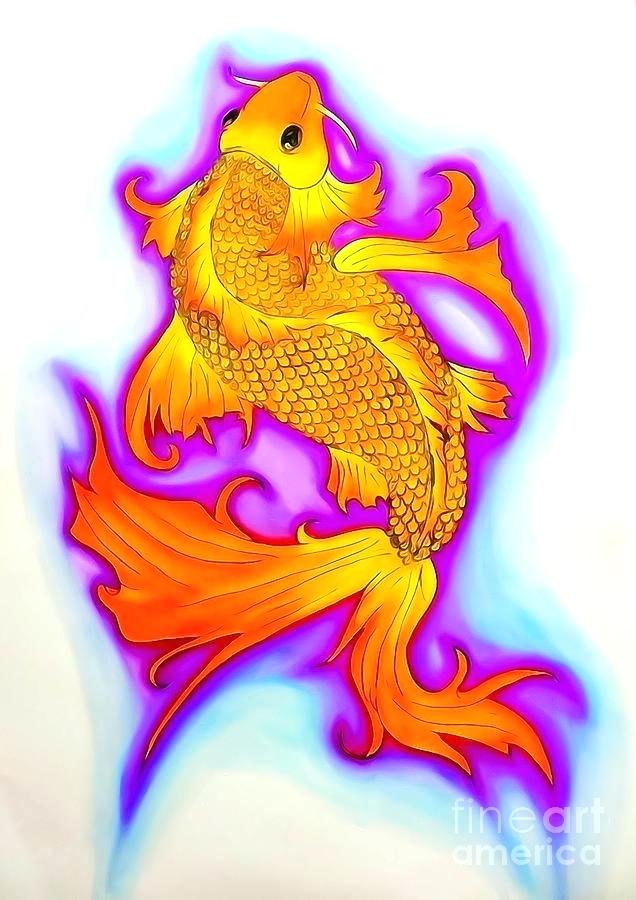 636x900 Koi Fish Drawing Color Drawing Fish Water Color Edition