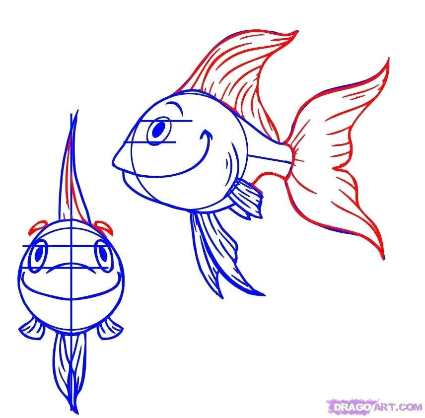 856x842 Fish Cartoon Drawing Adorable Fish Cartoon Drawing Vinyl Decal