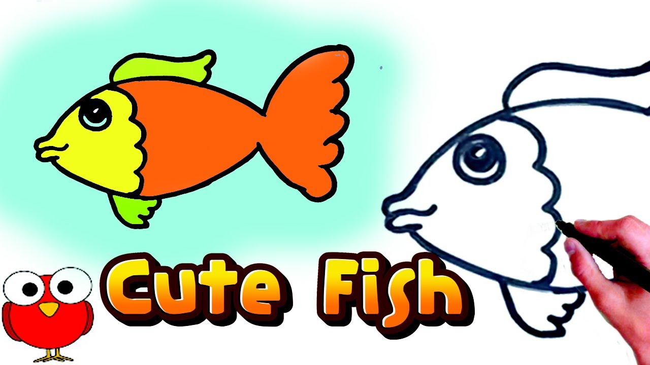 1280x720 How To Draw Cute Fish Step