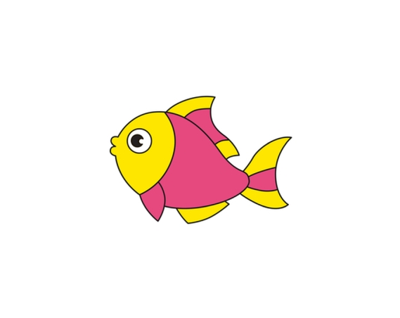569x452 How To Draw A Fish Step