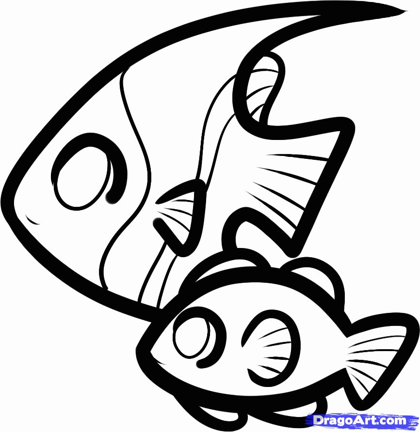 866x892 How To Draw Fish For Kids, Step