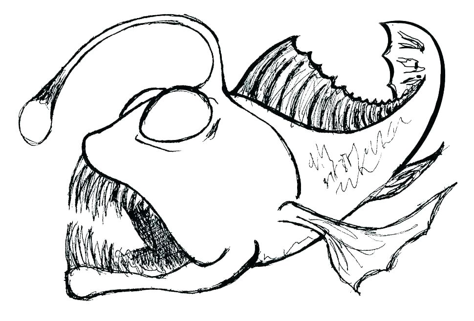 970x658 drawing angler fish coloring pages