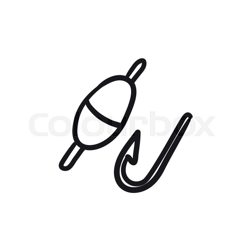 800x800 Fishing Hook With Bobber Vector Sketch Stock Vector Colourbox