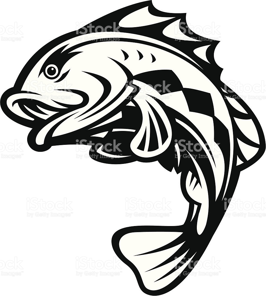 919x1024 Jumping Bass Fish Silhouette