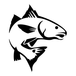 300x300 Red Fish Jumping Vinyl Decal Sticker