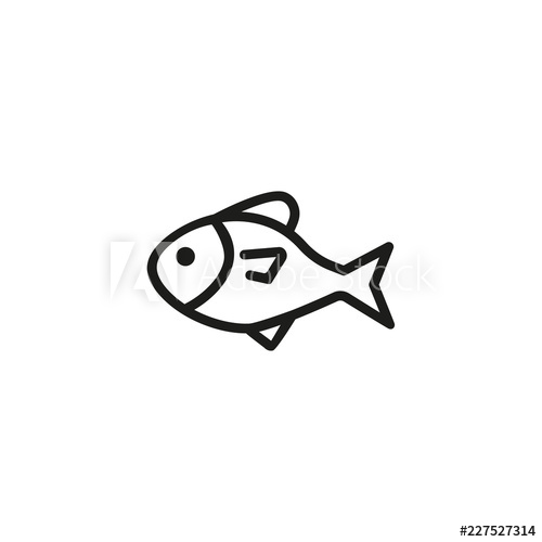 500x500 Fish Line Icon Fresh Catch, Marine Food, Fish Market Seafood