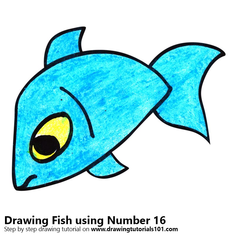 800x800 Fish Using Number Colored Pencils