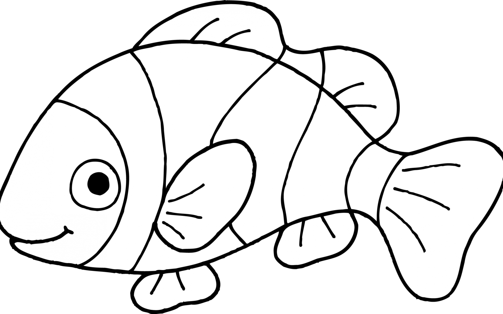 1680x1050 Clown Fish Coloring Pages Collection Of Free Clownfish Drawing