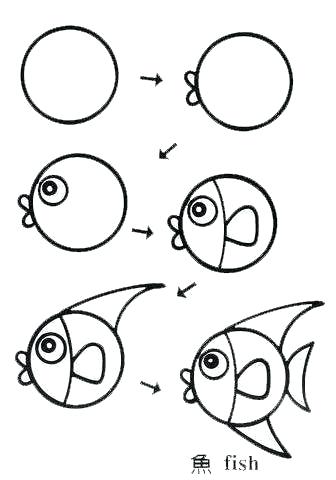 336x480 Fish Drawings Step