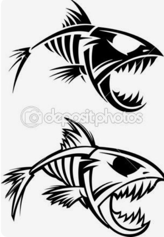 532x769 Wildlife Fish Skeleton, Skeleton Drawings