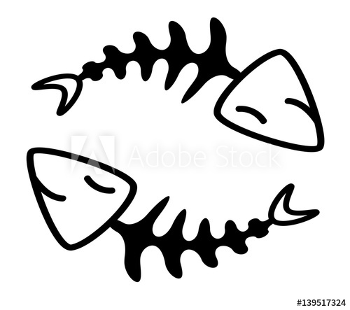 500x443 Fish Bone In Circle Design