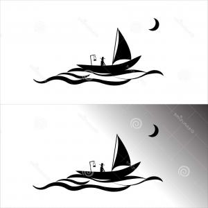 300x300 Illustration Fisherman Black White Drawing White Background