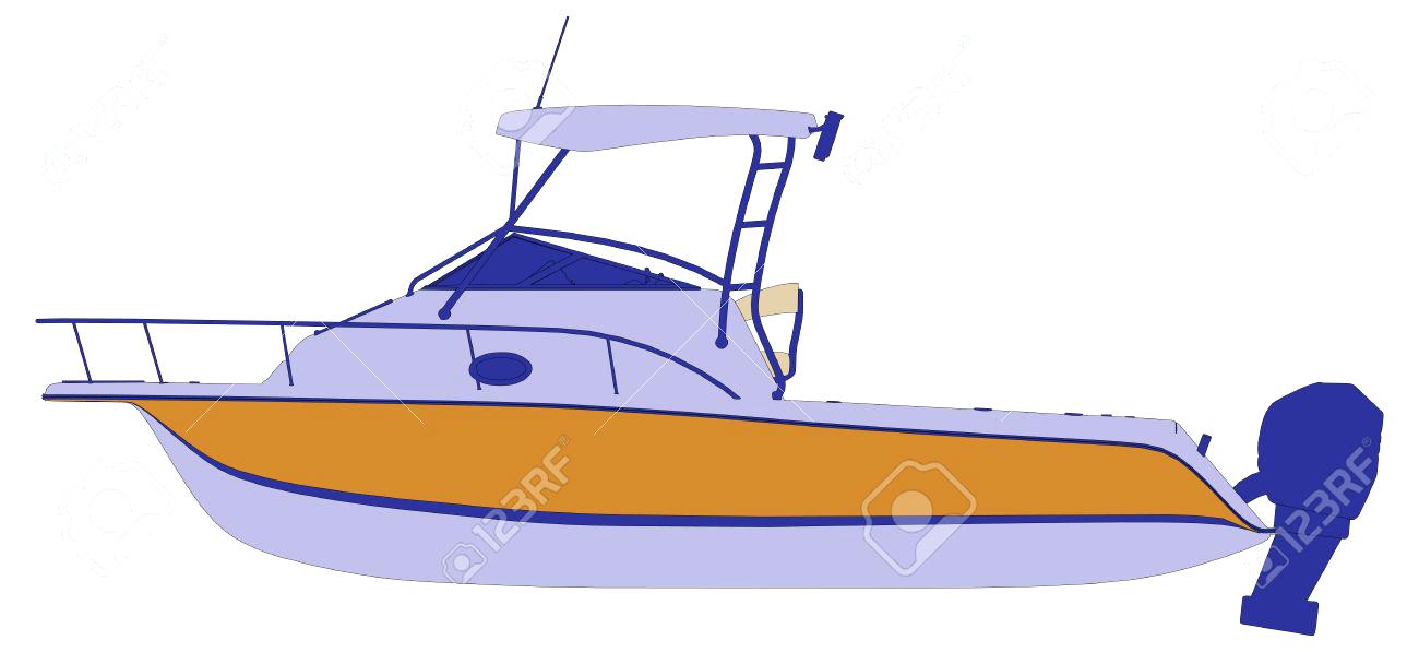 1300x597 Fishing Boat Outline Drawing