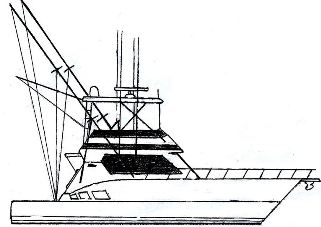 Fishing Boat Line Drawing