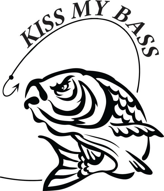 570x661 kiss my bass fishing boat trailer tackle box gear vinyl