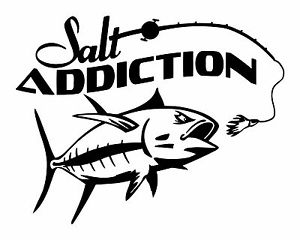 300x240 saltwater fishing decal,salt addiction brand sticker,tuna,offshore