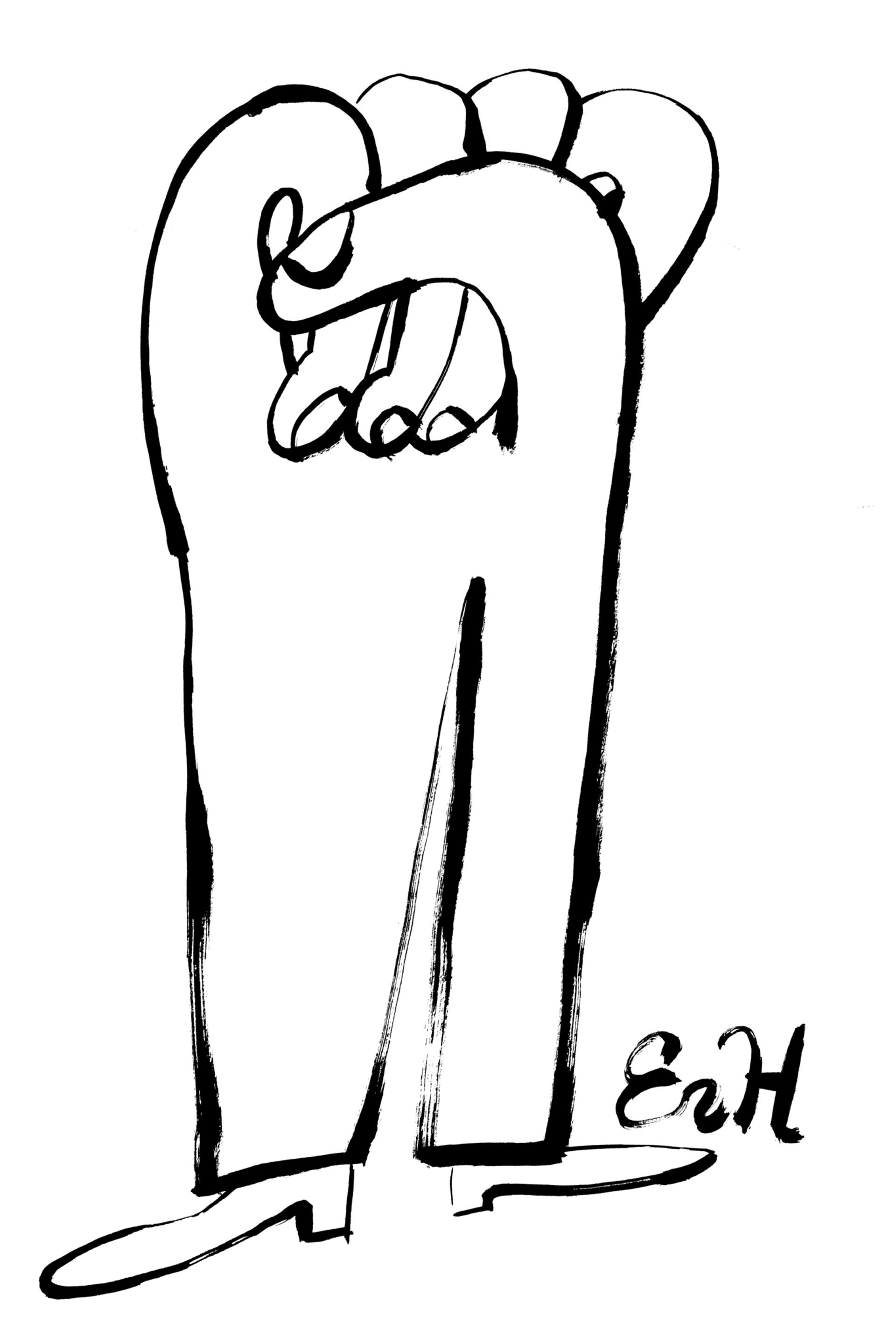 1920x2879 People Clenched Fist Of Protest Drawing