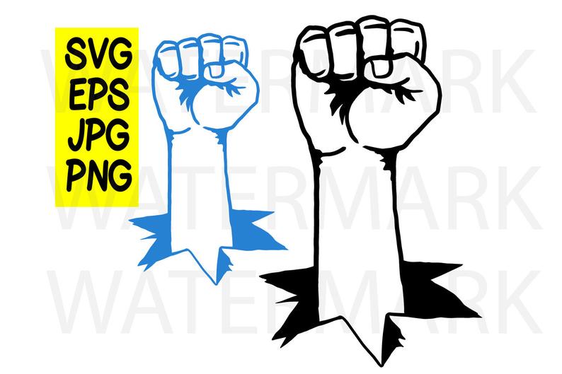 794x529 Fist Of Power Break From The Ground Hand Drawing Vector Etsy