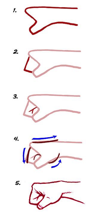 372x746 How To Draw A Fist