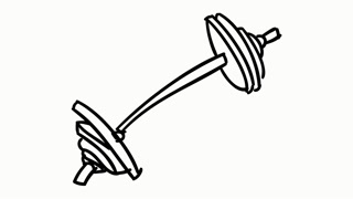 320x180 Fitness Weight Sketch Line Drawing Illustration Animation