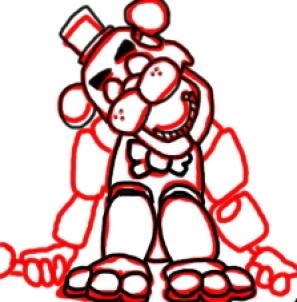 297x302 Drawing Printout How To Draw Golden Freddy, Five Nights