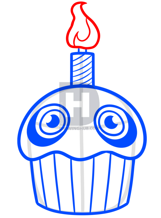 531x720 how to draw the five nights at freddys cupcake, step