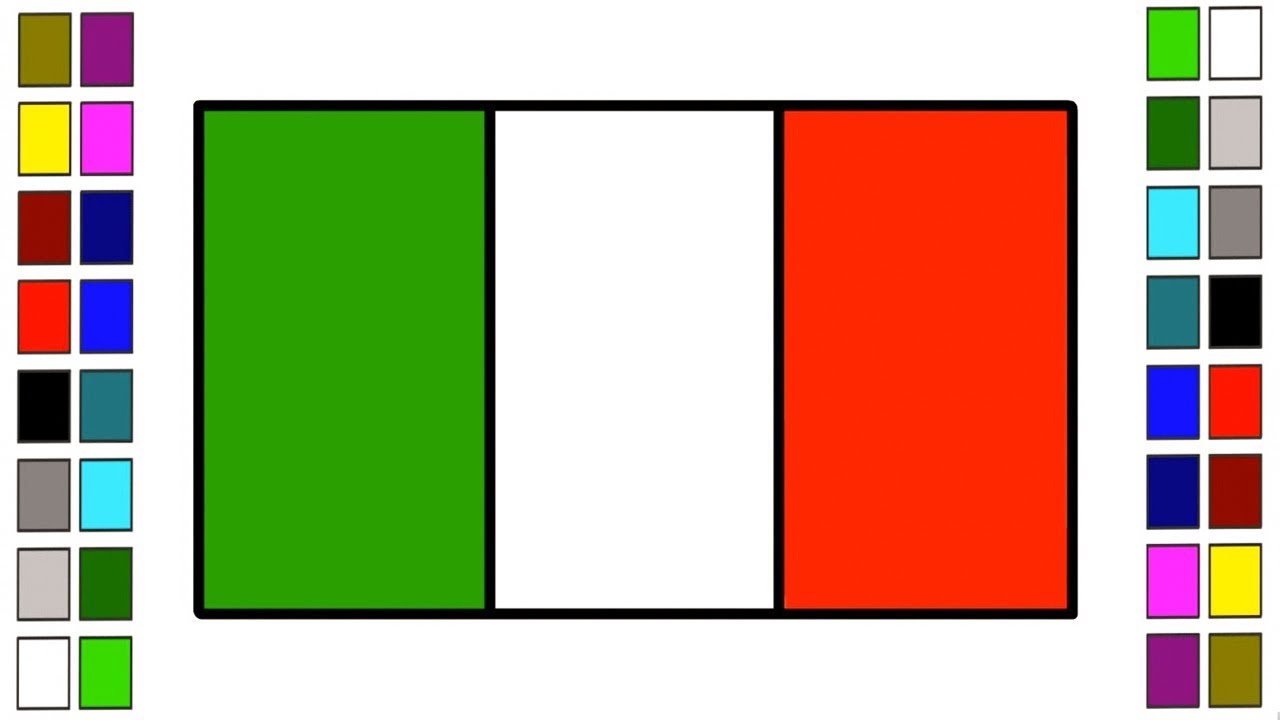 1280x720 How To Drawing National Flag Of Italy Coloring Learn For Kids