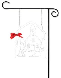 247x315 Christmas Church Metal Garden Flag