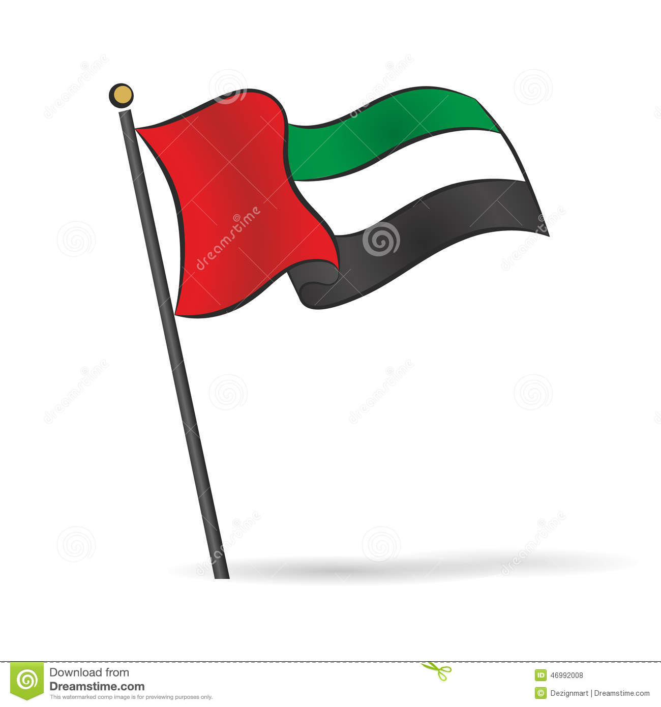 1300x1390 The United Arab Emirates Flag Clipart Drawing
