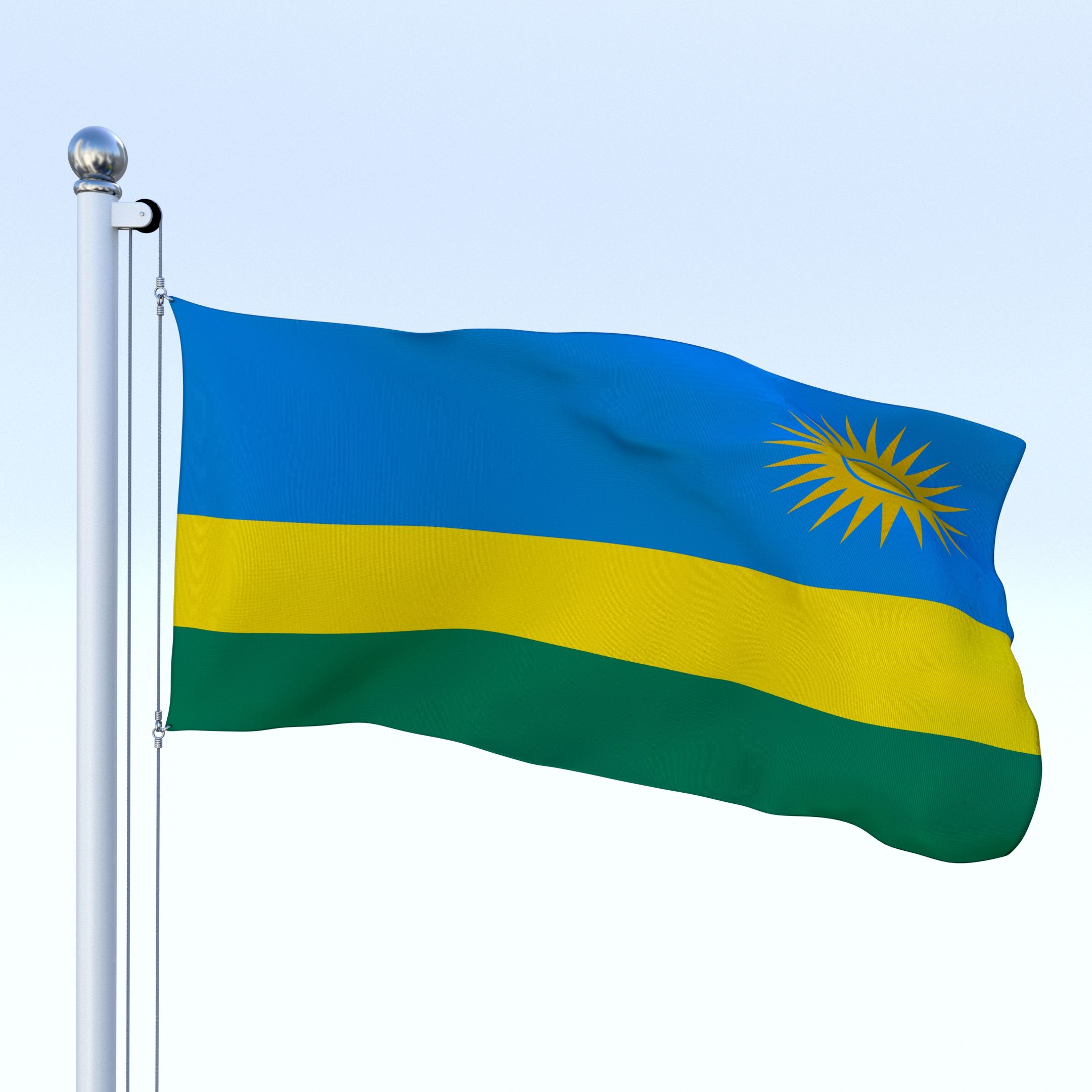 2160x2160 Animated Rwanda Flag