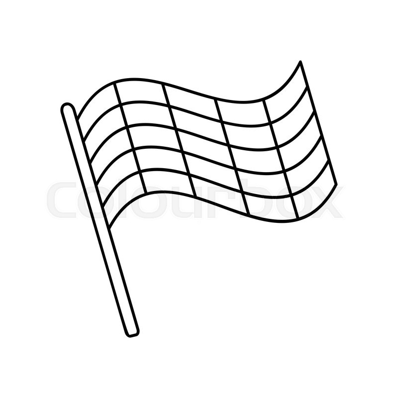 800x800 Flag Line Icon, Thin Contour On White Stock Vector Colourbox