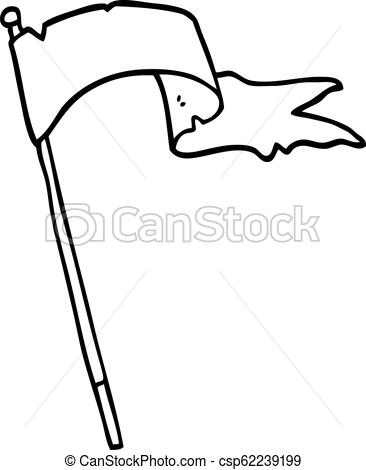366x470 Line Drawing Cartoon Waving White Banner Flag