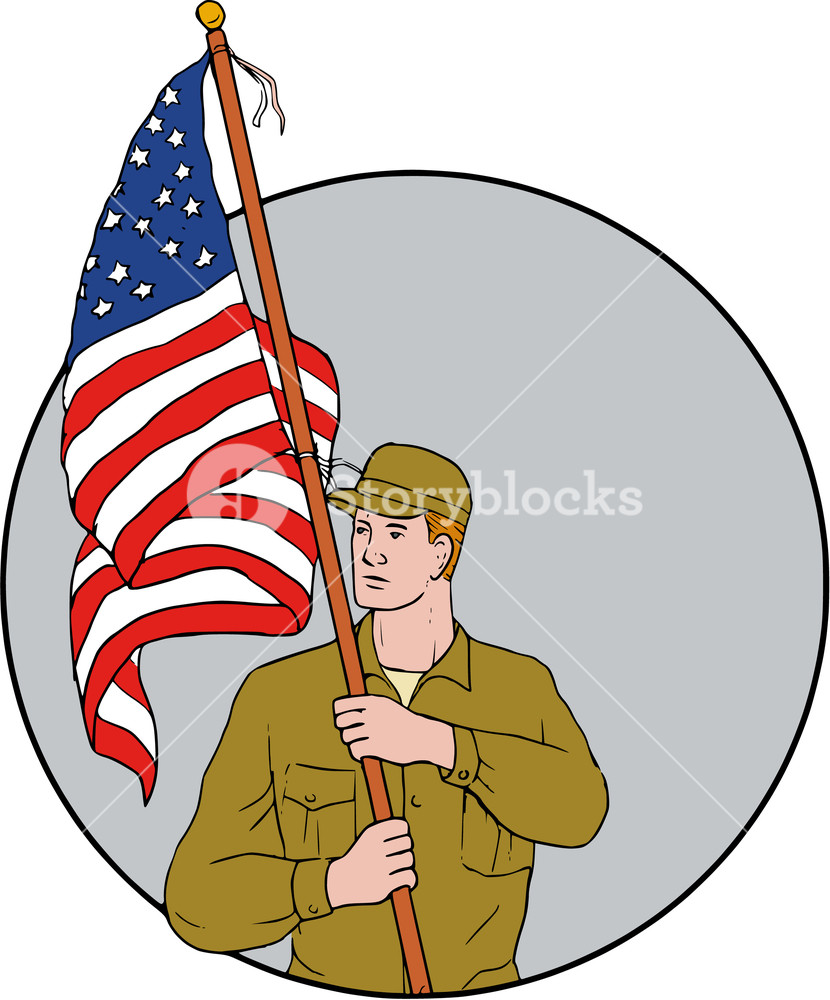 830x1000 Drawing Sketch Style Illustration Of An American Soldier
