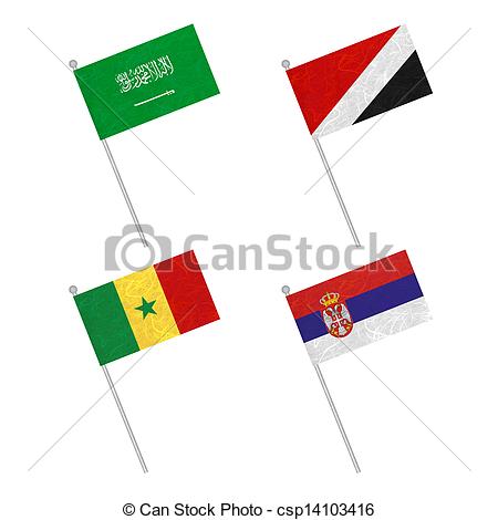 450x470 Nation Flag Flag Pole Recycled Paper On White Background