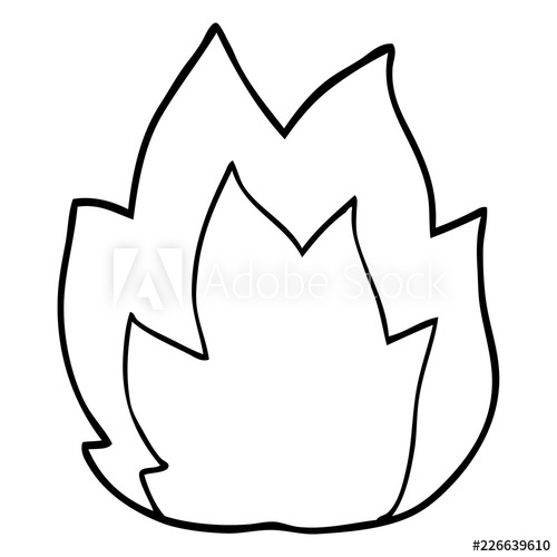 500x500 Line Drawing Cartoon Explosion Flame