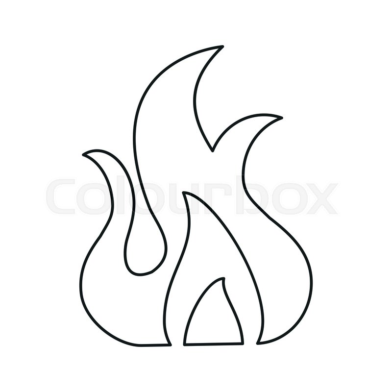 800x800 Fire Flame Burn Hot Design Line Vector Stock Vector Colourbox