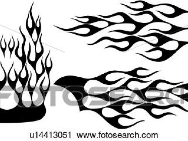 640x480 Flame Line Art