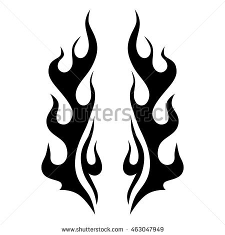 450x470 Tattoo Flames Group With Items