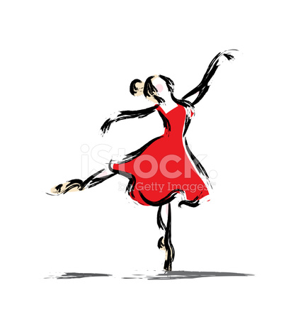 421x440 Gesture Dancer Drawing Stock Vector