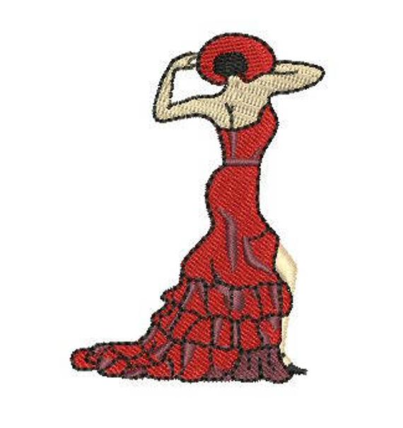 570x605 Needleup Flamenco Dancer Embroidery Design Etsy