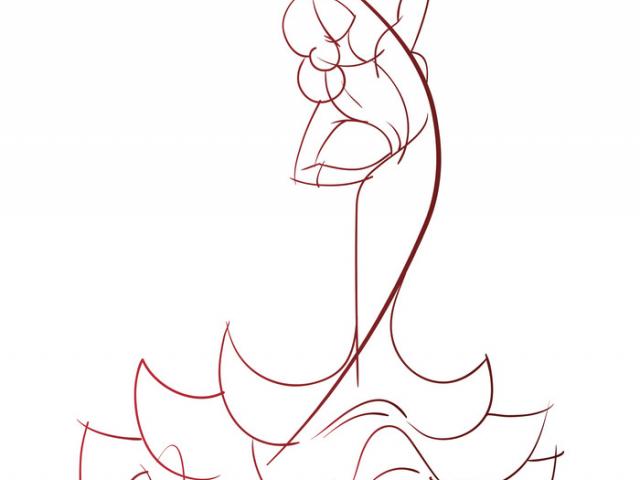 640x480 Drawn Dancer Flamenco Dancer