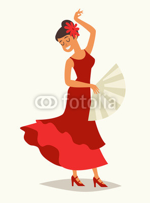 296x400 Flamenco Dance Vector Illustration Women In Traditional Red Dress