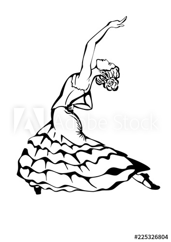 354x500 Stylized Image Of A Beautiful Woman Dancing Flamenco