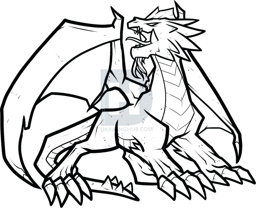 885x720 How To Draw A Fire Dragon