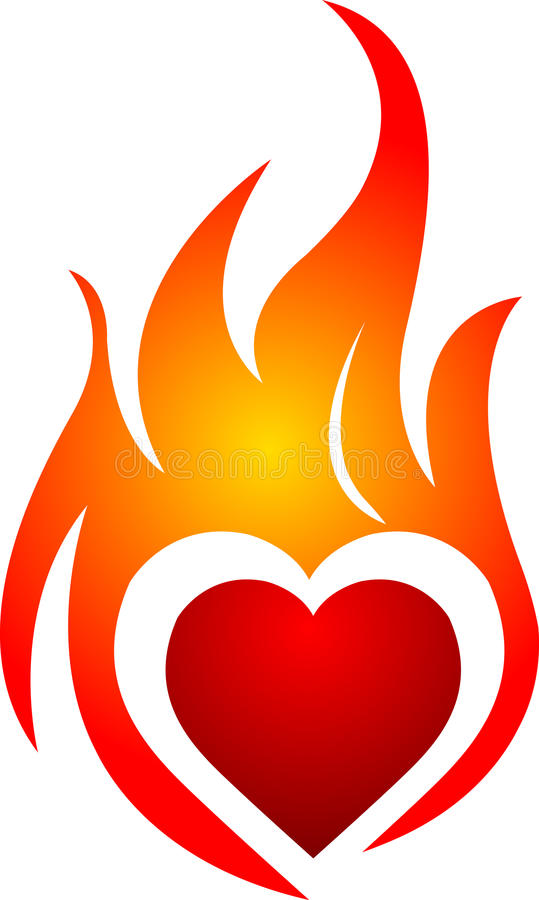 539x900 Flaming Heart Clipart