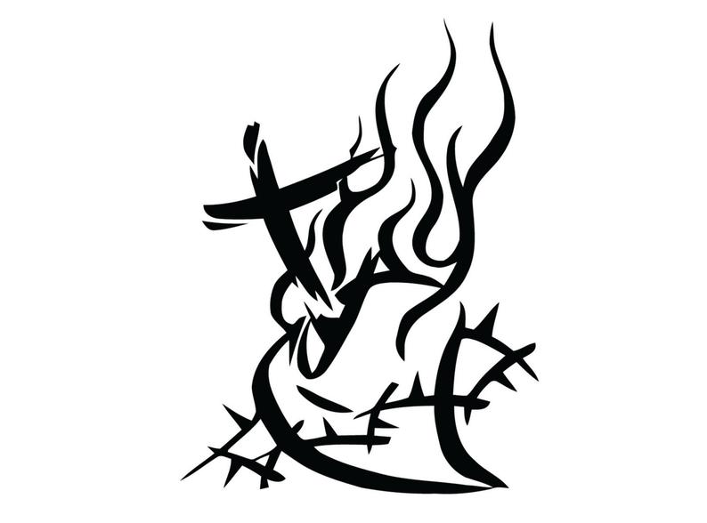 794x588 flaming heart cross decal tribal cross sticker christian etsy
